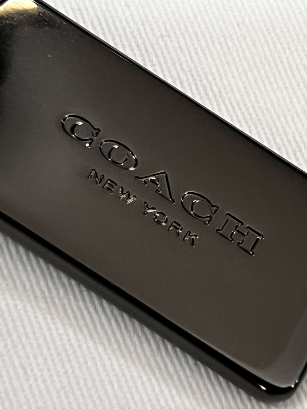 Coach black metallic  Black Logo Tag Pendant - Picture 3 of 8